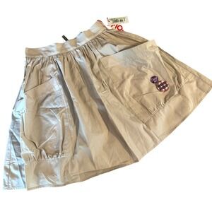 Fiorucci Tan‎ Cotton Mini Skirt IT 38 US 0–2 Made in Italy NWT Designer Skater